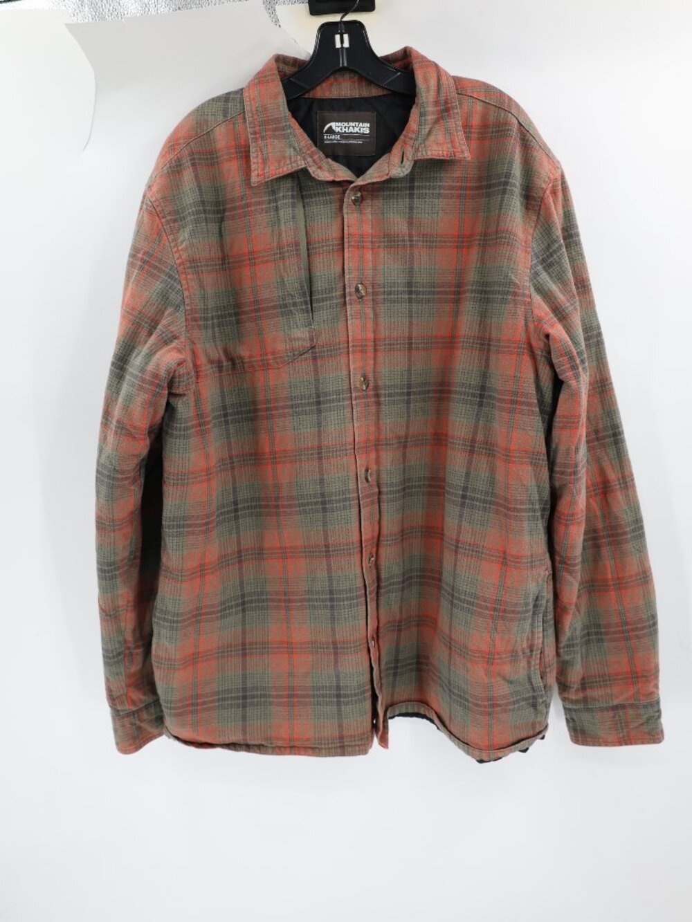 Mountain Khakis Plaid Lightweight Shirt Jacket in Olive and Rust